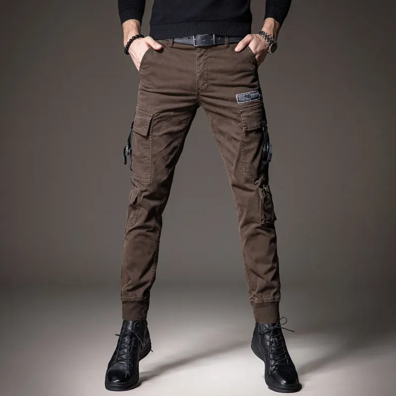 Devanro Casual Pants Men's Black-7