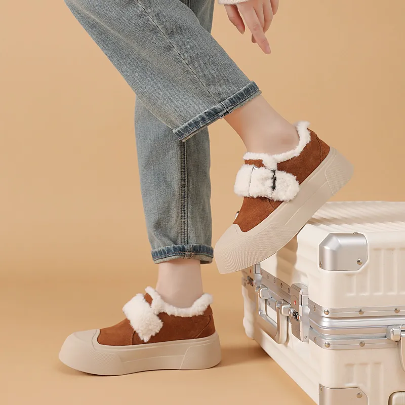 Devanro Warm Height Increasing Wear Resistant Slip Resistant Low Top Casual Shoes Women's-6