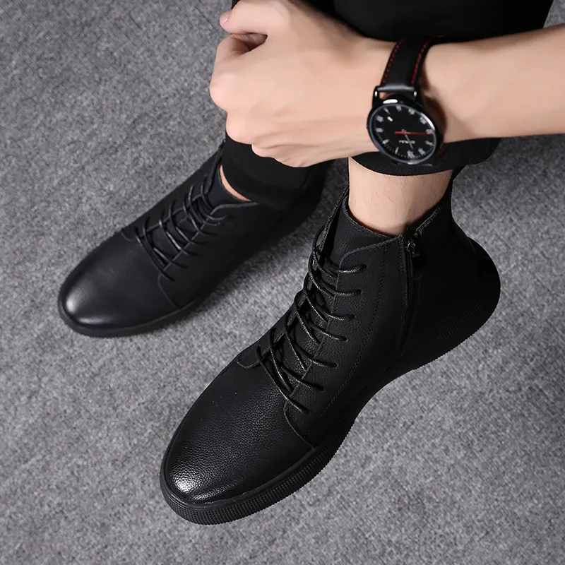 Devanro Ankle Boots Men's Black-5