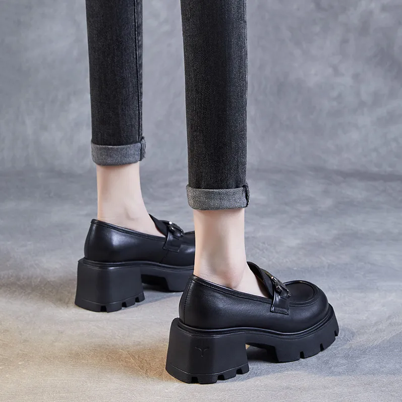Devanro Chunky Heel High Heels 7.0cm Women's-3