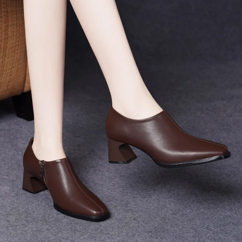 Devanro Chunky Heel High Heels 5.5cm Women's-9