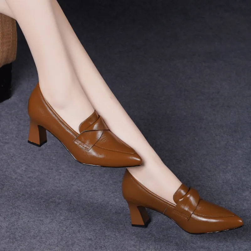 Devanro Chunky Heel High Heels 6.0cm Women's-10