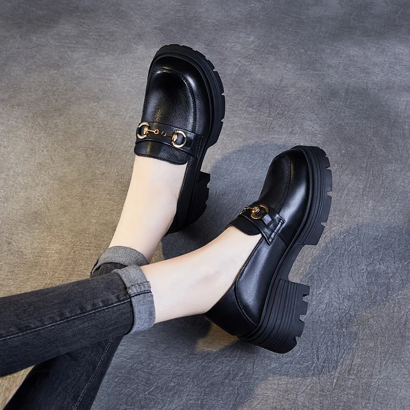 Devanro Loafers 5.5cm Women's Black-3