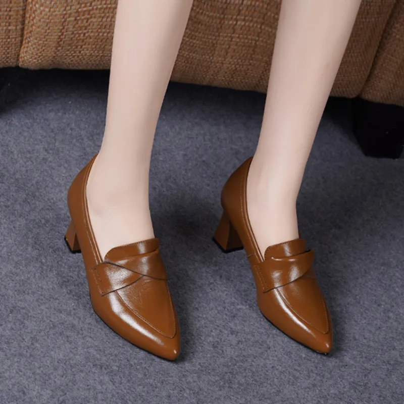 Devanro Chunky Heel High Heels 6.0cm Women's-9