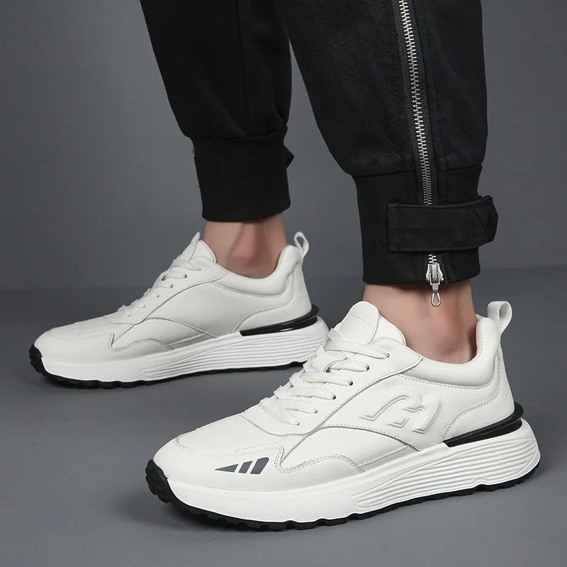 Devanro Height Increasing Wear-Resistant Breathable Slip-Resistant Low-Top Chunky Sneakers Men's-2