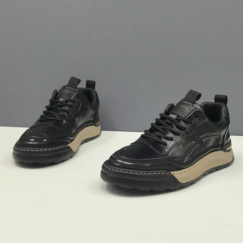 Devanro Moisture-Wicking Height Increasing Wear-Resistant Breathable Slip-Resistant Low-Top Skateboard Shoes Men's-4