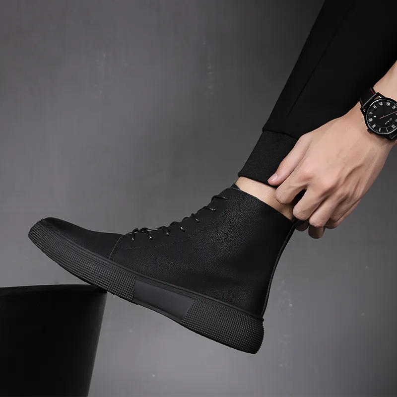 Devanro Ankle Boots Men's Black-3