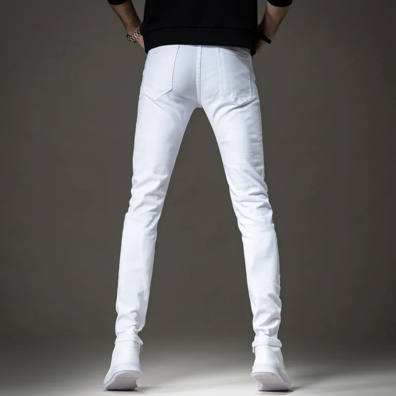 Devanro Casual Pants Men's White-3