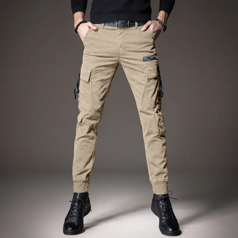 Devanro Casual Pants Men's Black-9
