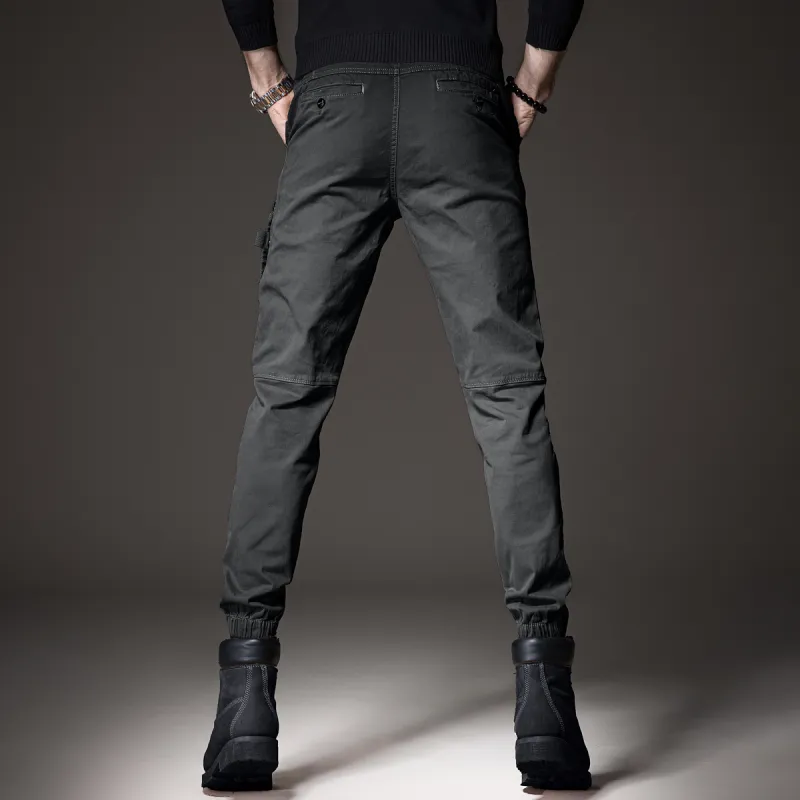 Devanro Casual Pants Men's Medium Gray-3