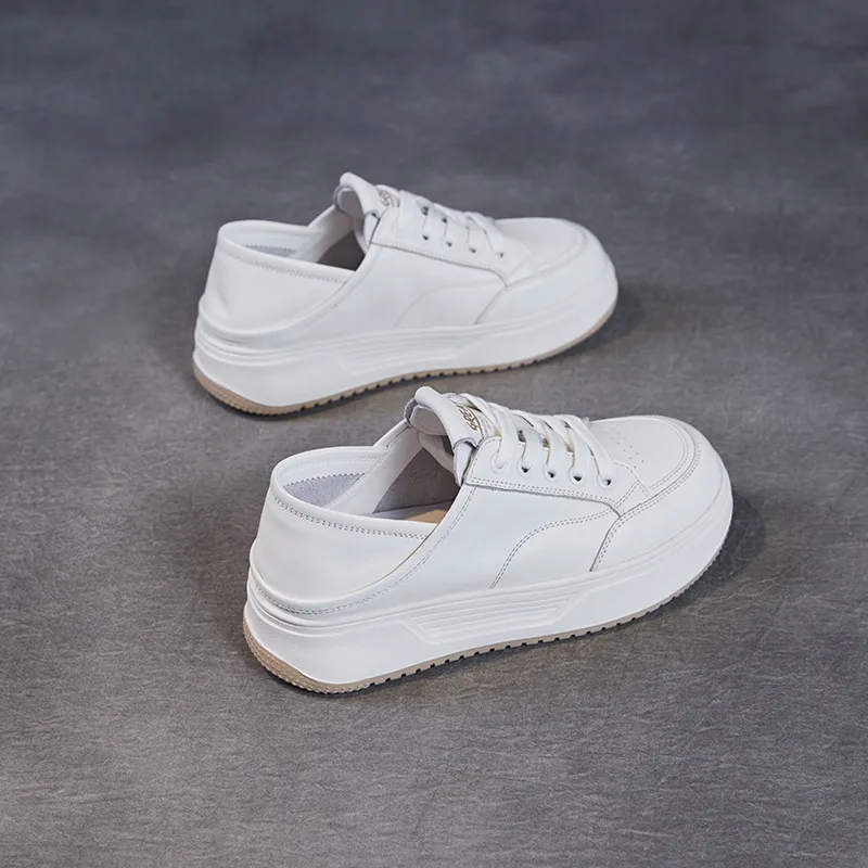 Devanro Abrasion Resistant Breathable Low Top Skateboard Shoes Women's White-1
