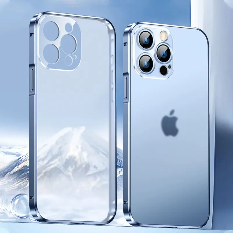 Andmo Metal Advanced Matte Transparent Impact Resistant Phone Case Compatible With Apple 13/13 Pro/13 Pro Max-3