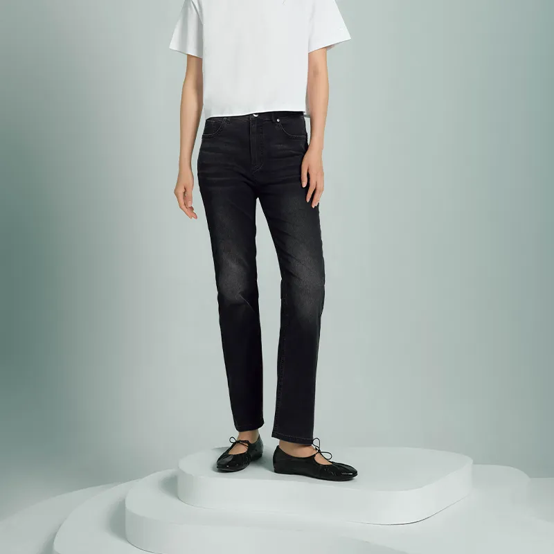 BAIXIAOT Jeans Women's Dark Gray-4
