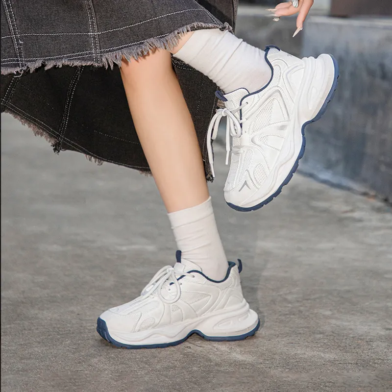 TUOPIN Height Increasing Abrasion Resistant Breathable Low Top Chunky Sneakers Unisex-5
