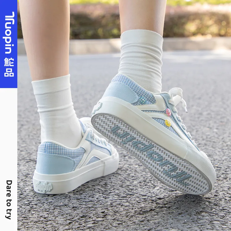 TUOPIN Slip Resistant, Abrasion Resistant, Lightweight Low Top Casual Shoes Unisex Sea Salt Milk Blue-11