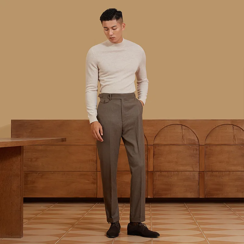 SKARO Suit Trousers Men Brown SKD591-4