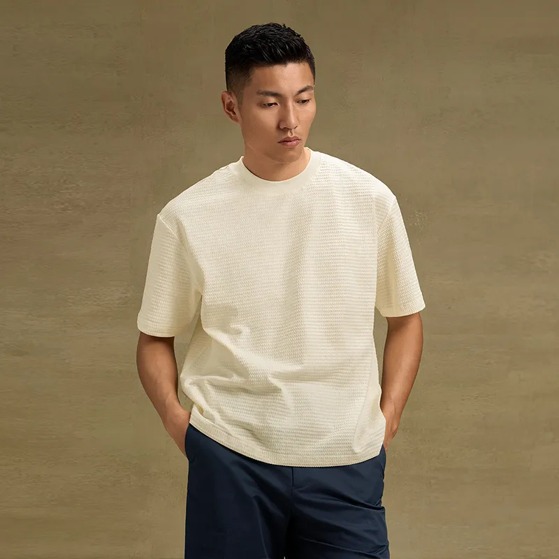 SKARO T Shirt Men's Beige Yellow SKT461-4