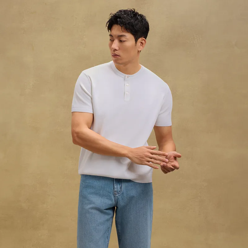SKARO T Shirts Men White SKT511-3