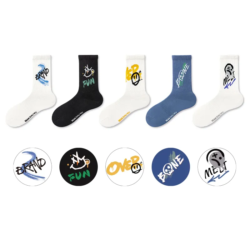 B&C.Room Mid Calf Socks Unisex 5 Pack-33
