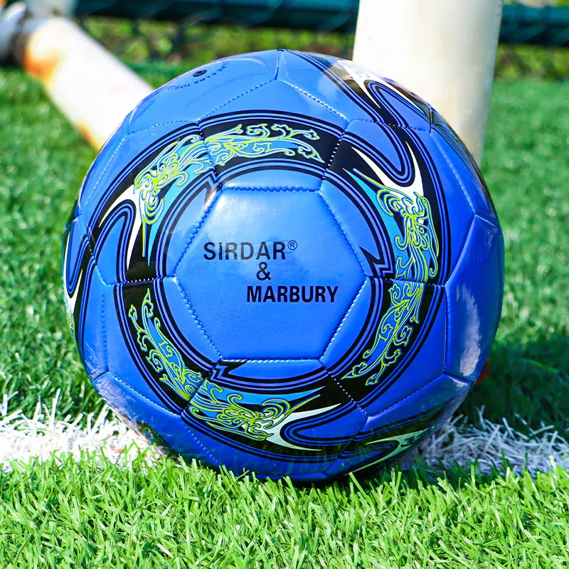 SIRDAR Size 5 Size 4 Soccer PVC Machine Stitched Soccer Ball Unisex Blue-4