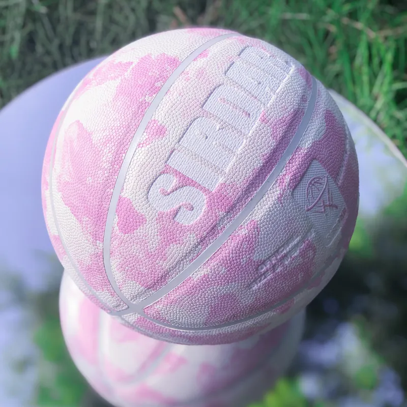 SIRDAR Splash Ink Series PU Basketball Cloud Pink White Size 7 Training Unisex-5