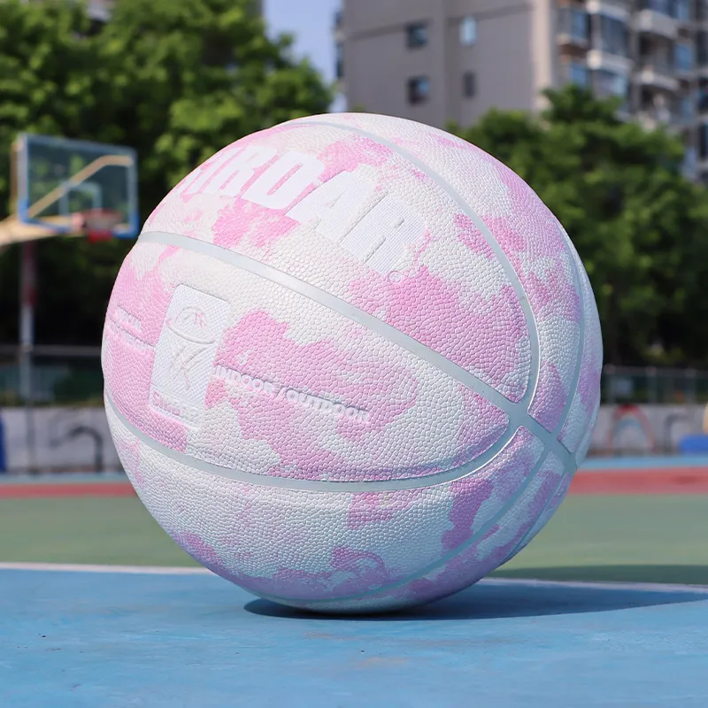 SIRDAR Splash Ink Series PU Basketball Cloud Pink White Size 7 Training Unisex-6