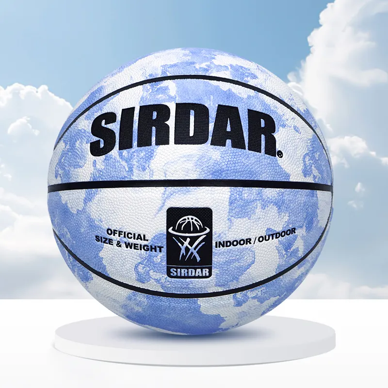 SIRDAR PU Basketball Blue White Size 7 Training Unisex-4