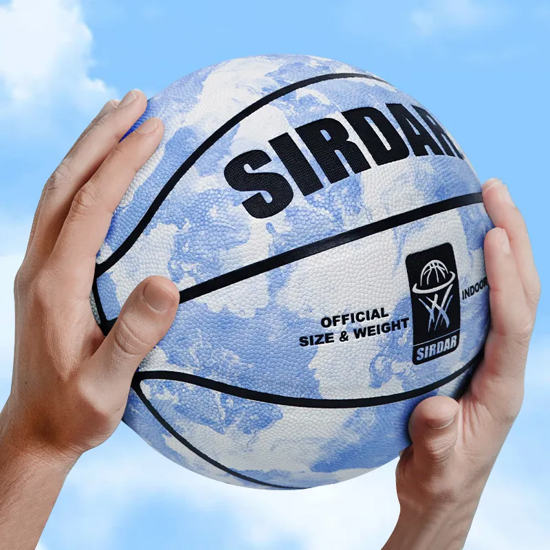SIRDAR PU Basketball Blue White Size 7 Training Unisex-5