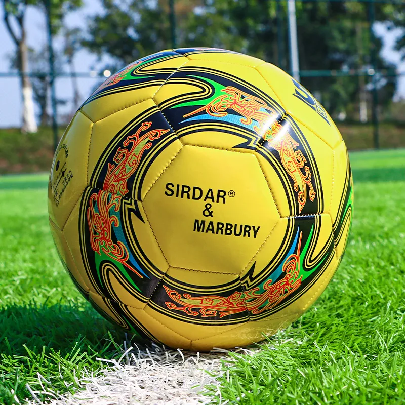 SIRDAR Size 5 Soccer PVC Machine Stitched Soccer Ball Unisex Yellow-3