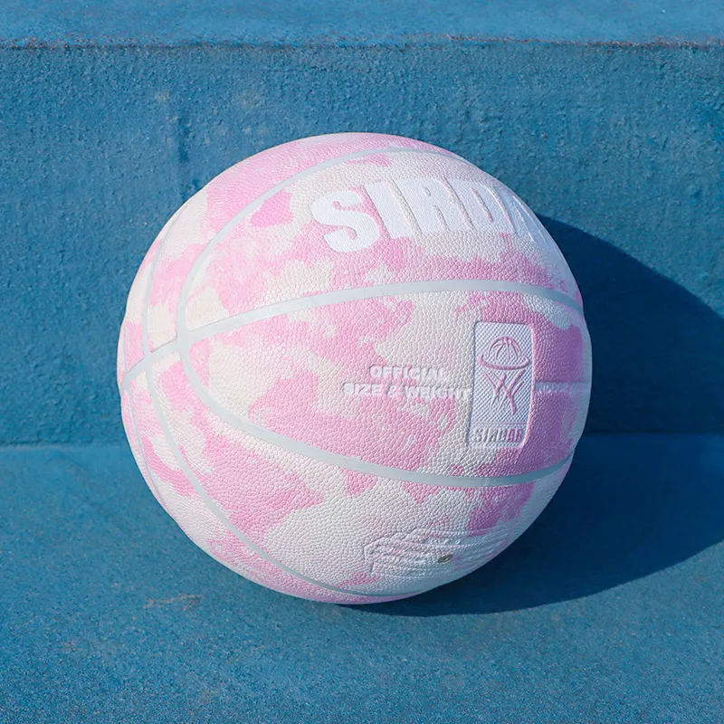 SIRDAR Splash Ink Series PU Basketball Cloud Pink White Size 7 Training Unisex-7