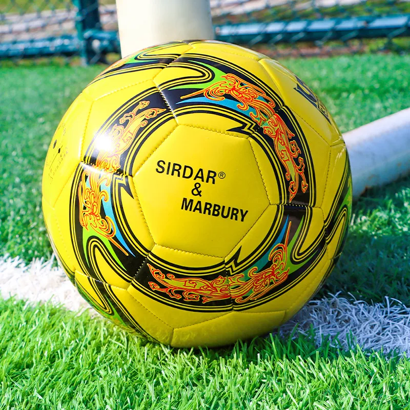 SIRDAR Size 5 Soccer PVC Machine Stitched Soccer Ball Unisex Yellow-4
