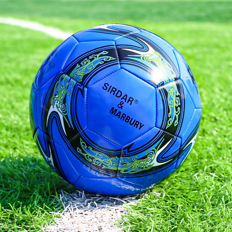 SIRDAR Size 5 Size 4 Soccer PVC Machine Stitched Soccer Ball Unisex Blue-5