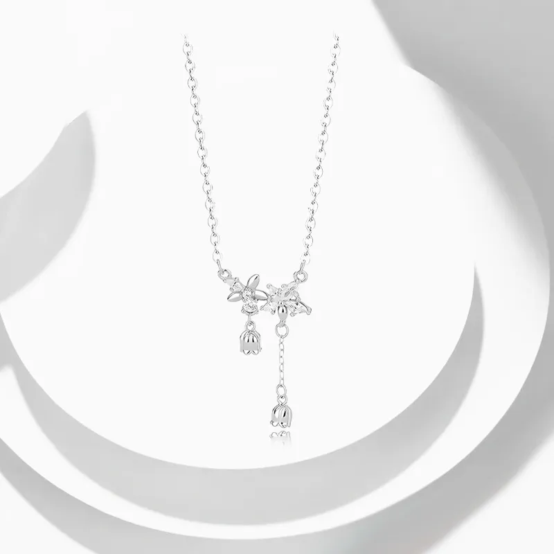 COPI S999 Fine Silver/Zircon Necklaces Unisex-2