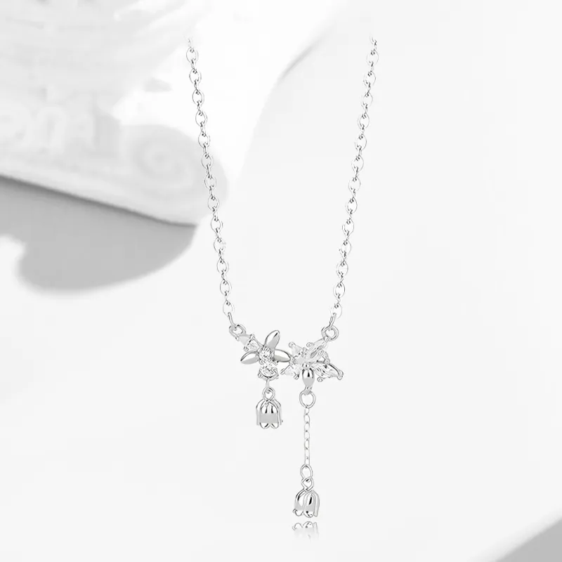 COPI S999 Fine Silver/Zircon Necklaces Unisex-1