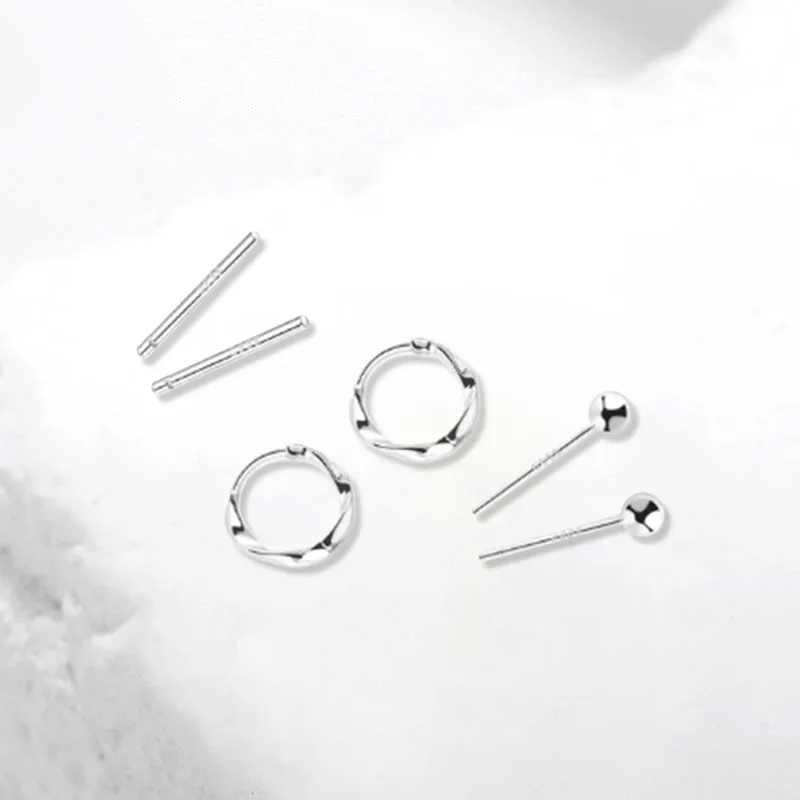 COPI S999 Fine Silver Stud Earrings Unisex-1