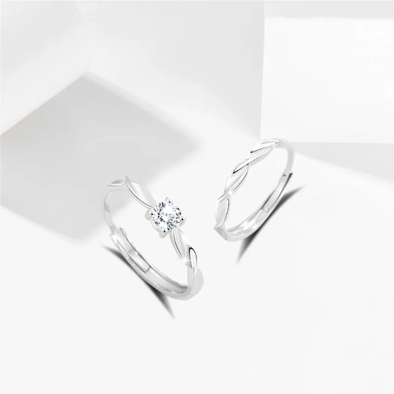 COPI 999 Fine Silver Synthetic Cubic Zirconia Rings Unisex-2
