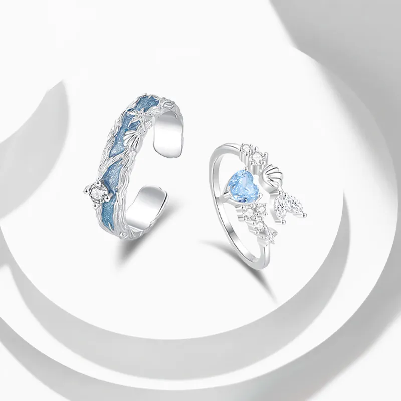 COPI S 925 Sterling Silver Zircon Rings Unisex-1