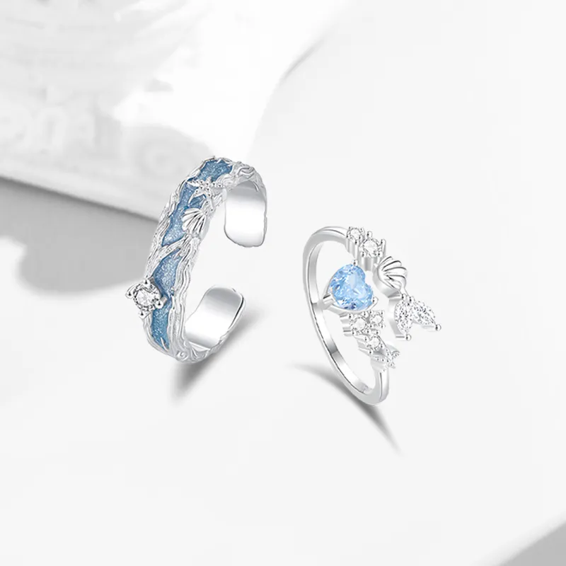COPI S 925 Sterling Silver Zircon Rings Unisex-2
