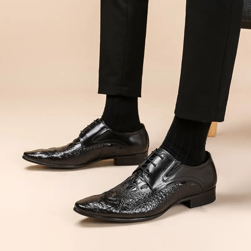 ASTON M.JAZZ Dress Shoes Men Low Top Black/Burgundy/Brown-5