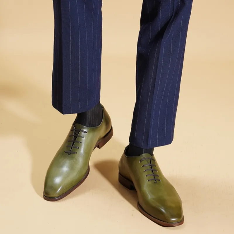 ASTON M.JAZZ Dress Shoes Men Low Top Earth Yellow/Light Green-15