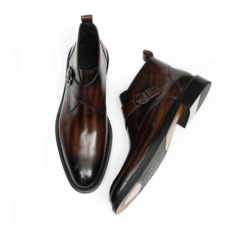 ASTON M.JAZZ Ankle Boots Men Black/Coffee-7