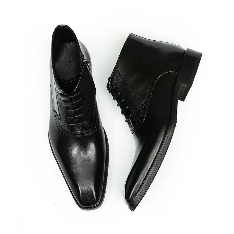 ASTON M.JAZZ Ankle Boots Men Black/Coffee-4
