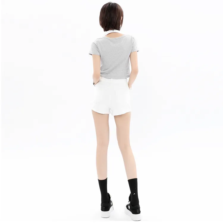 FOCOS STUDIO Denim Shorts Women's White-2
