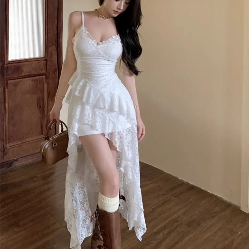 FOCOS STUDIO Slip Dress Women's White-5