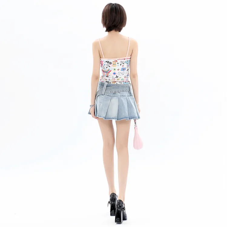 FOCOS STUDIO Denim Short Skirts Women's Blue-2