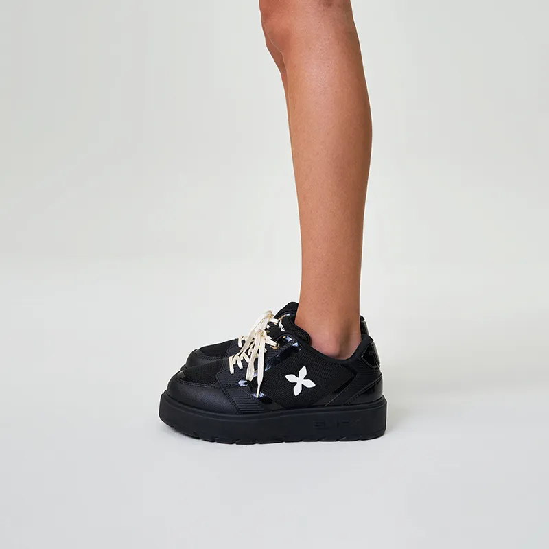 SMFK Wear-Resistant Low-Top Skateboard Shoes Women's Black-4