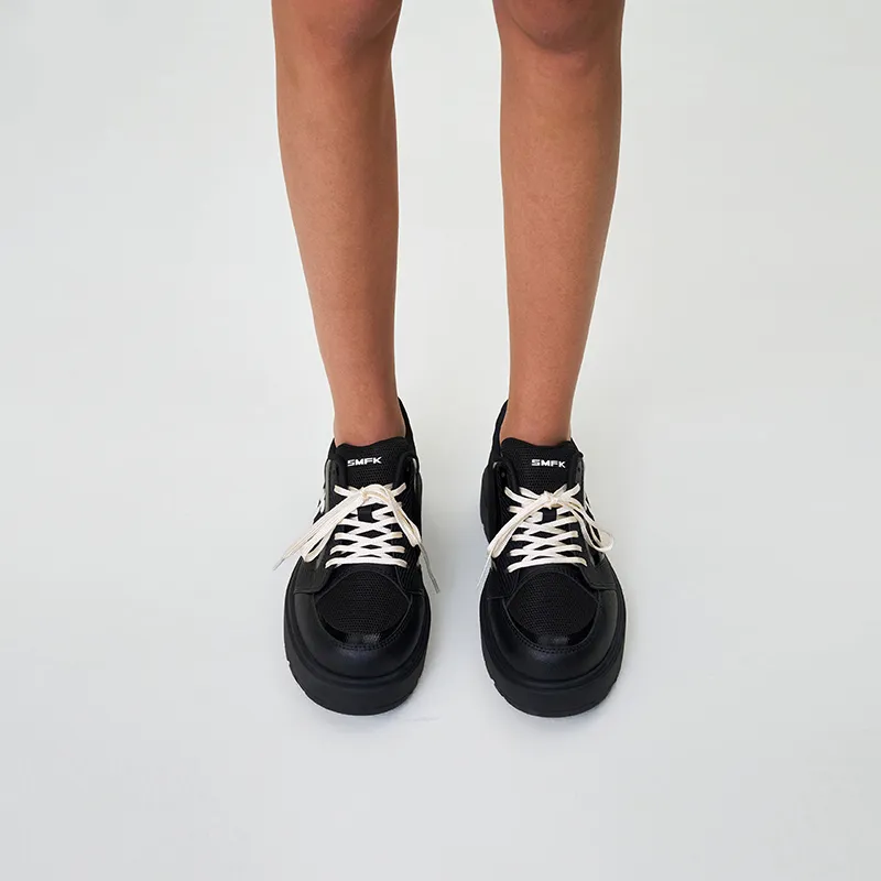 SMFK Wear-Resistant Low-Top Skateboard Shoes Women's Black-5