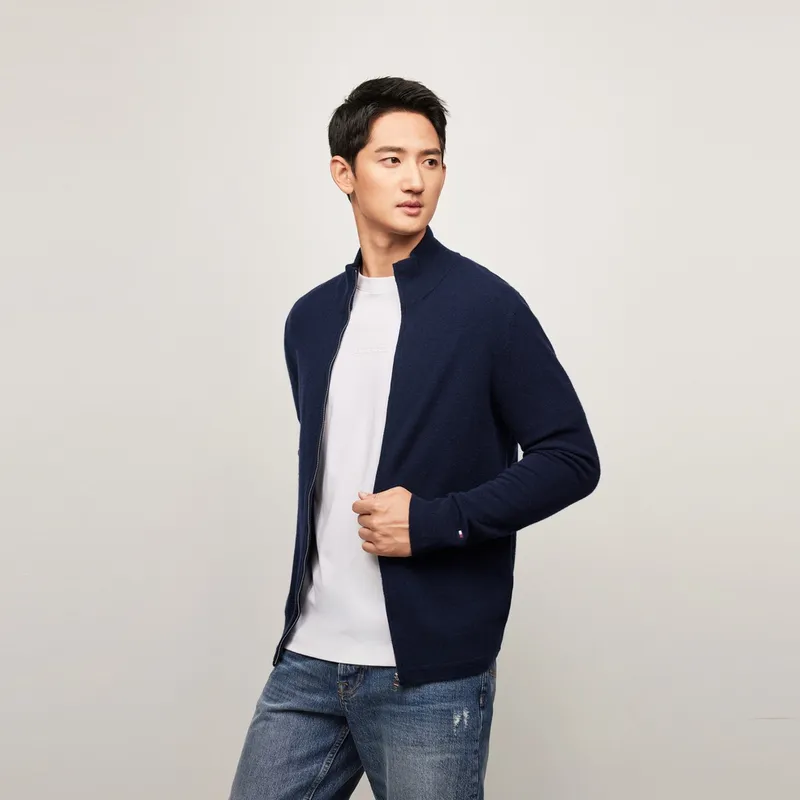 Tommy Hilfiger Cashmere Sweater Men's Navy Blue-2