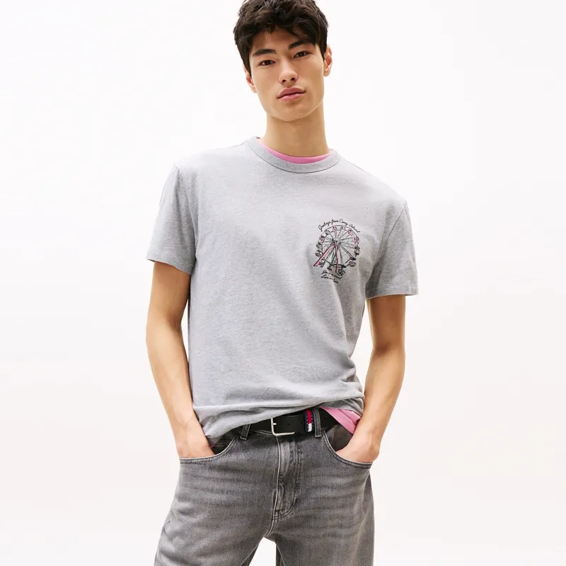 Tommy Hilfiger T Shirts Men Gray Q13-2