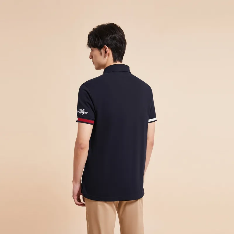Tommy Hilfiger Polo Shirt Men's Deep Sea Navy Blue-2
